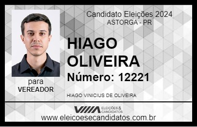 Candidato HIAGO OLIVEIRA 2024 - ASTORGA - Eleições