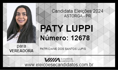 Candidato PATY  LUPPI 2024 - ASTORGA - Eleições