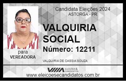 Candidato VALQUIRIA SOCIAL 2024 - ASTORGA - Eleições