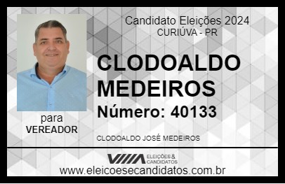 Candidato CLODOALDO MEDEIROS 2024 - CURIÚVA - Eleições