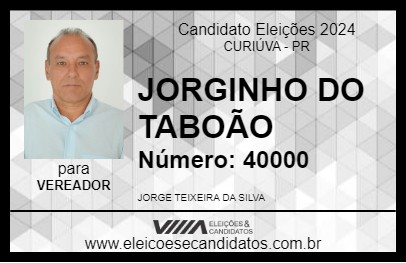 Candidato JORGINHO DO TABOÃO 2024 - CURIÚVA - Eleições