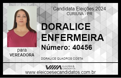 Candidato DORALICE ENFERMEIRA 2024 - CURIÚVA - Eleições