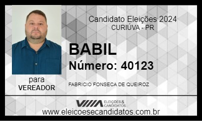 Candidato BABIL 2024 - CURIÚVA - Eleições