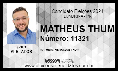 Candidato MATHEUS THUM 2024 - LONDRINA - Eleições