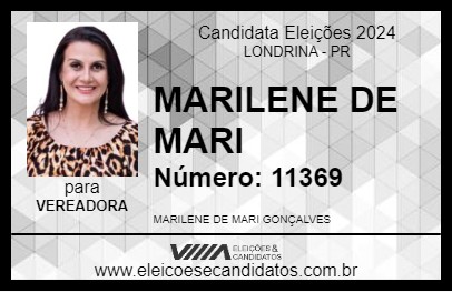 Candidato MARILENE DE MARI 2024 - LONDRINA - Eleições