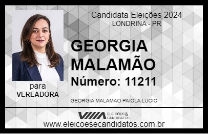 Candidato GEORGIA MALAMÃO 2024 - LONDRINA - Eleições