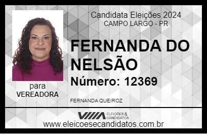 Candidato FERNANDA DO NELSÃO 2024 - CAMPO LARGO - Eleições