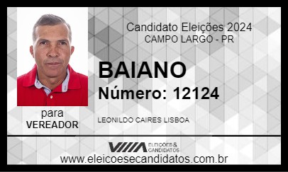 Candidato BAIANO 2024 - CAMPO LARGO - Eleições