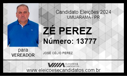 Candidato ZÉ PEREZ 2024 - UMUARAMA - Eleições