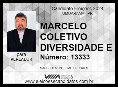 Candidato MARCELO DIVERSIDADE CIDADANIA 2024 - UMUARAMA - Eleições