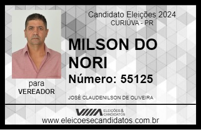 Candidato MILSON DO NORI 2024 - CURIÚVA - Eleições