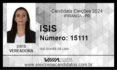 Candidato ISIS 2024 - IPIRANGA - Eleições