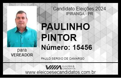 Candidato PAULINHO PINTOR 2024 - IPIRANGA - Eleições