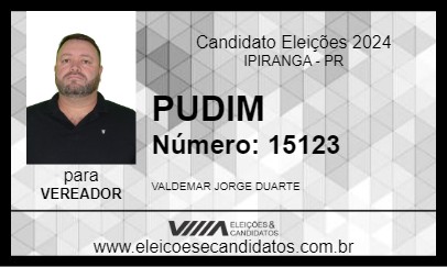 Candidato PUDIM 2024 - IPIRANGA - Eleições