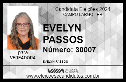 Candidato EVELYN PASSOS 2024 - CAMPO LARGO - Eleições