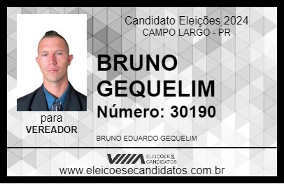 Candidato BRUNO GEQUELIM 2024 - CAMPO LARGO - Eleições