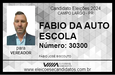 Candidato FABIO DA AUTO ESCOLA 2024 - CAMPO LARGO - Eleições