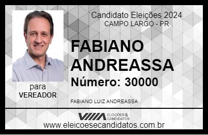 Candidato FABIANO ANDREASSA 2024 - CAMPO LARGO - Eleições