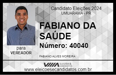 Candidato FABIANO DA SAÚDE 2024 - UMUARAMA - Eleições