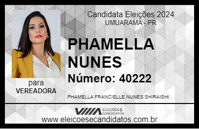 Candidato PHAMELLA NUNES 2024 - UMUARAMA - Eleições