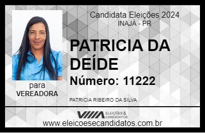 Candidato PATRICIA DA DEÍDE 2024 - INAJÁ - Eleições