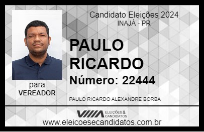 Candidato PAULO RICARDO 2024 - INAJÁ - Eleições