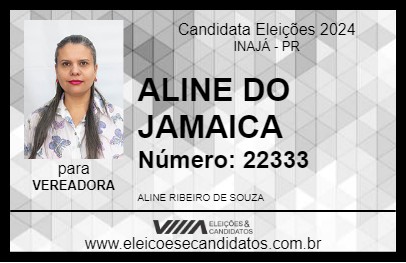 Candidato ALINE DO JAMAICA 2024 - INAJÁ - Eleições