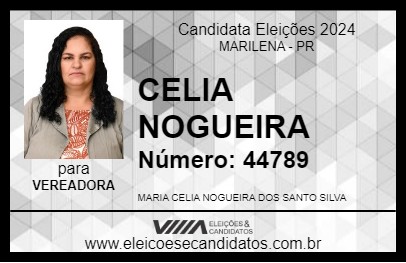 Candidato CELIA NOGUEIRA 2024 - MARILENA - Eleições