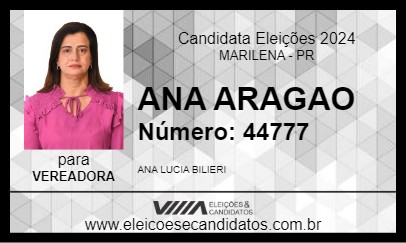 Candidato ANA ARAGAO 2024 - MARILENA - Eleições