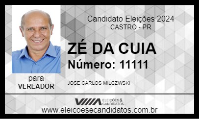 Candidato ZÉ DA CUIA 2024 - CASTRO - Eleições