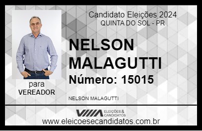 Candidato NELSON MALAGUTTI 2024 - QUINTA DO SOL - Eleições