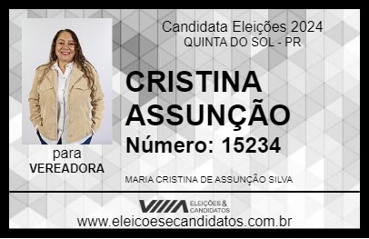 Candidato CRISTINA ASSUNÇÃO 2024 - QUINTA DO SOL - Eleições