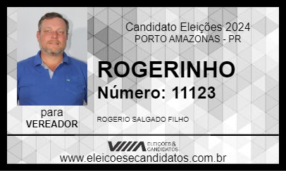 Candidato ROGERINHO SALGADO 2024 - PORTO AMAZONAS - Eleições