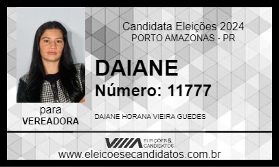 Candidato DAIANE 2024 - PORTO AMAZONAS - Eleições