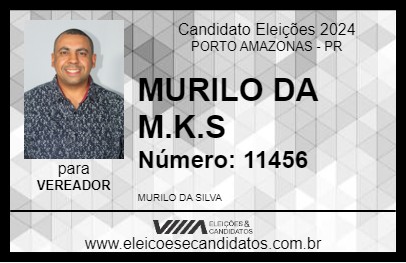 Candidato MURILO DA M.K.S 2024 - PORTO AMAZONAS - Eleições