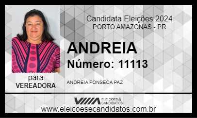 Candidato ANDREIA 2024 - PORTO AMAZONAS - Eleições