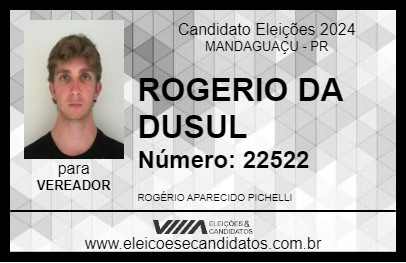 Candidato ROGÉRIO PICHELLI 2024 - MANDAGUAÇU - Eleições