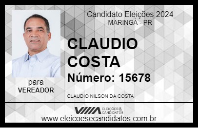 Candidato CLAUDIO COSTA 2024 - MARINGÁ - Eleições