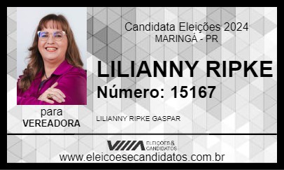 Candidato LILIANNY RIPKE 2024 - MARINGÁ - Eleições