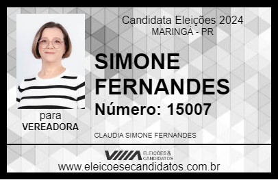 Candidato SIMONE FERNANDES 2024 - MARINGÁ - Eleições