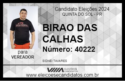 Candidato BIRAO DAS CALHAS 2024 - QUINTA DO SOL - Eleições