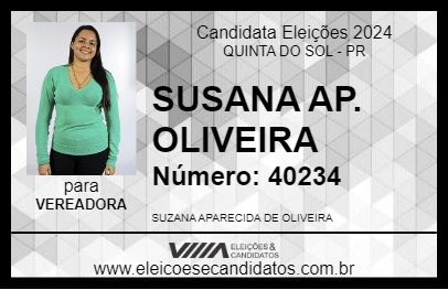 Candidato SUSANA AP. OLIVEIRA 2024 - QUINTA DO SOL - Eleições