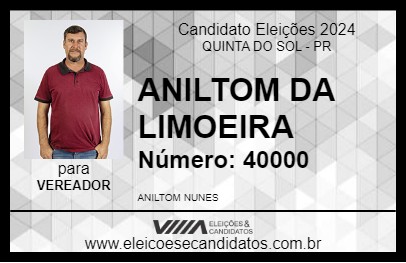 Candidato ANILTOM DA LIMOEIRA 2024 - QUINTA DO SOL - Eleições