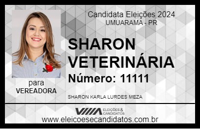 Candidato SHARON VETERINÁRIA 2024 - UMUARAMA - Eleições