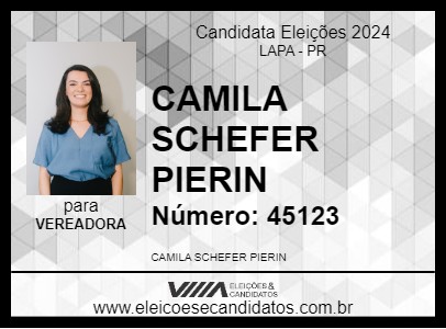 Candidato CAMILA SCHEFER PIERIN 2024 - LAPA - Eleições