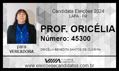 Candidato ORICÉLIA OLIVEIRA 2024 - LAPA - Eleições