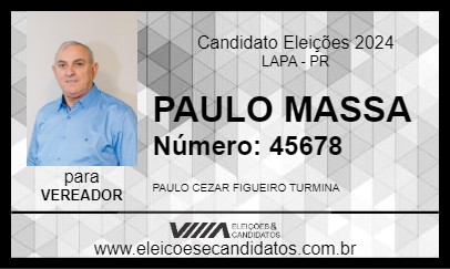 Candidato PAULO MASSA 2024 - LAPA - Eleições