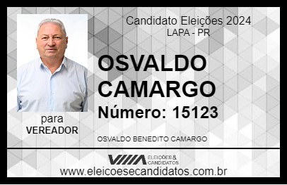 Candidato OSVALDO CAMARGO 2024 - LAPA - Eleições