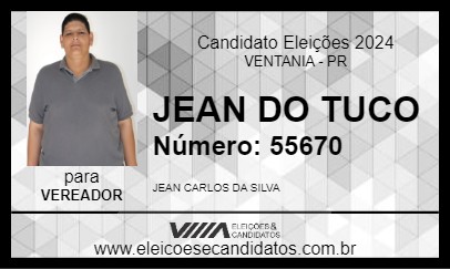 Candidato JEAN DO TUCO 2024 - VENTANIA - Eleições