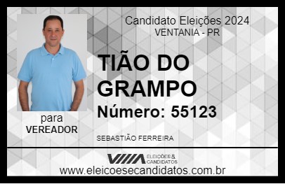 Candidato TIÃO DO GRAMPO 2024 - VENTANIA - Eleições